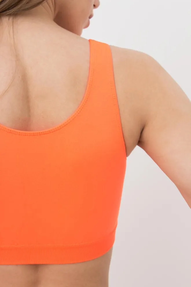 Бесшовный топ на широких бретелях Tank top Giulia (orange neon)