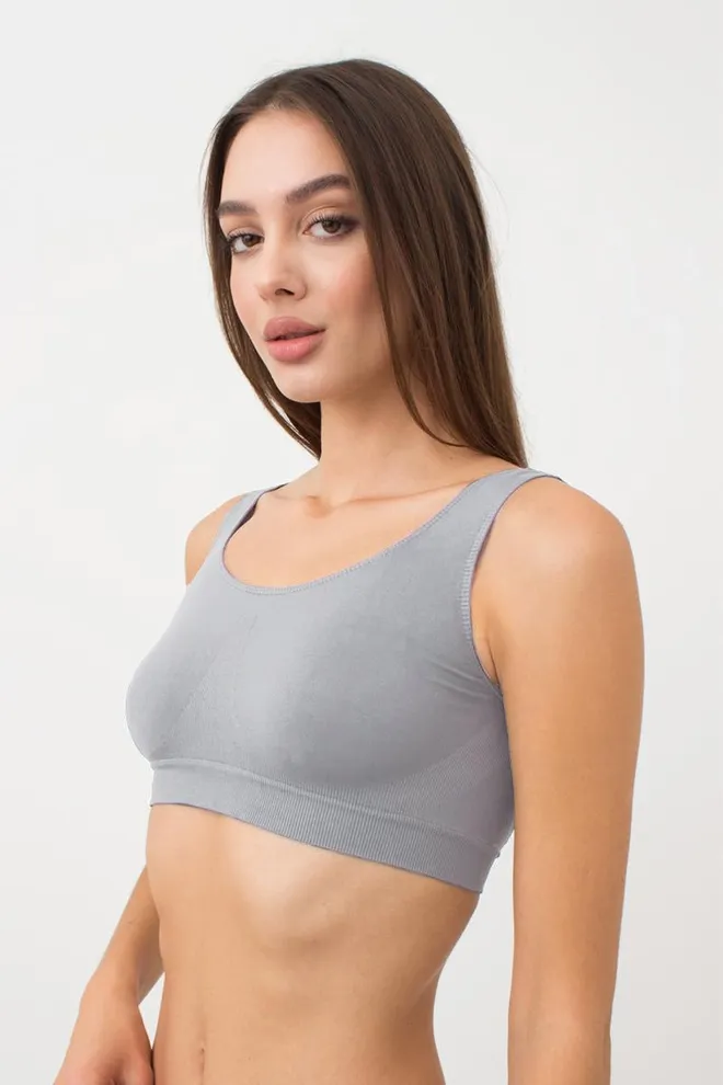 Бесшовный топ на широких бретелях Tank top Giulia (ultimate grey)