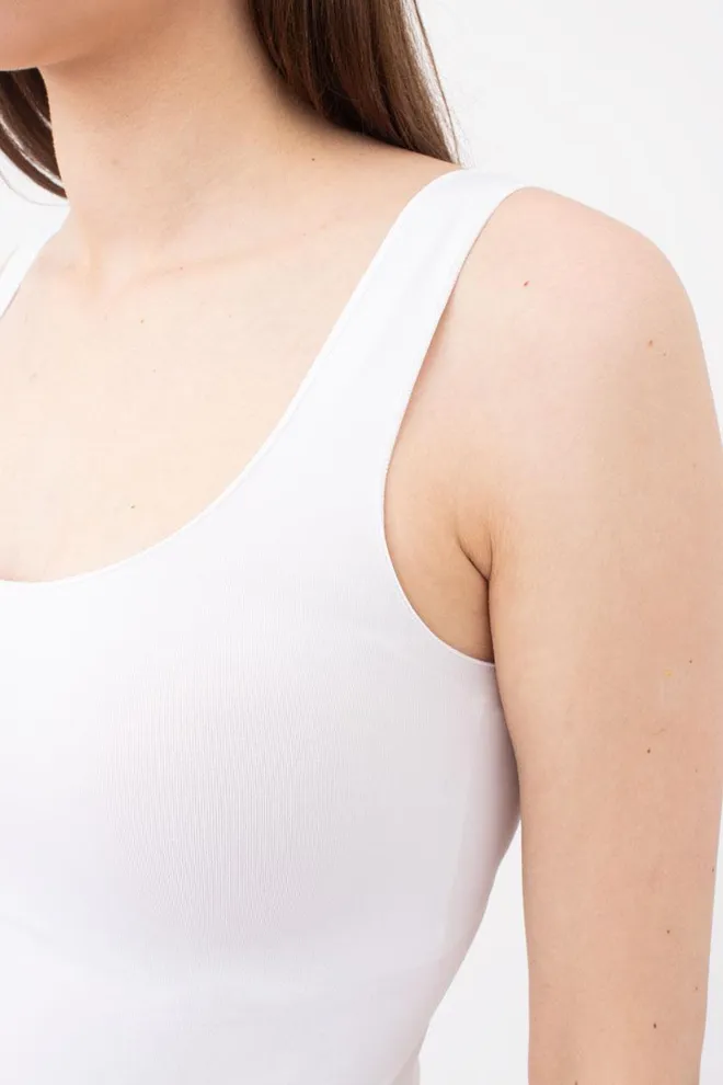 Майка женская бесшовная на широких бретелях Tank Giulia (white), белый