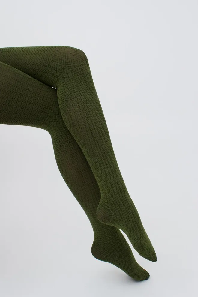 Колготки с геометрическим рисунком Tati 100 den model 2 Giulia (chive)