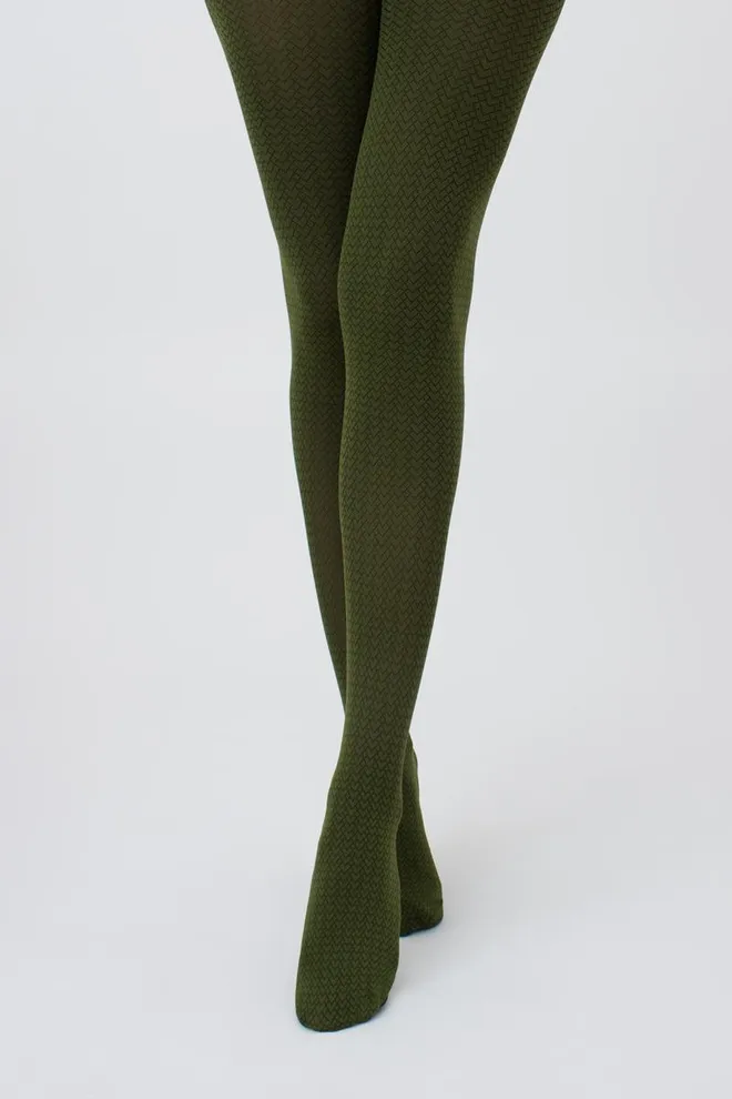 Колготки с геометрическим рисунком Tati 100 den model 2 Giulia (chive)