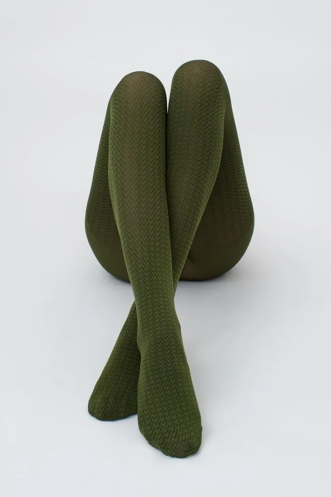 Колготки с геометрическим рисунком Tati 100 den model 2 Giulia (chive)