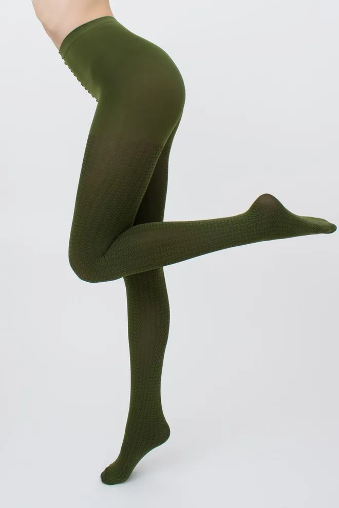 Колготки с геометрическим рисунком Tati 100 den model 2 Giulia (chive)