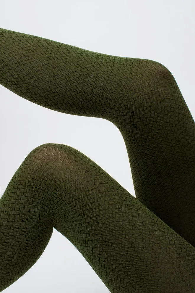 Колготки с геометрическим рисунком Tati 100 den model 2 Giulia (chive)