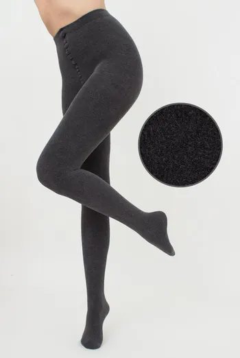 Теплые махровые колготки Terry Melange 250 den Giulia (dark grey melange), серый