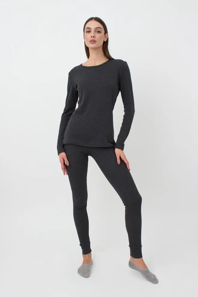 Термоштаны женские в рубчик Thermo Sport 4320/190 Giulia (dark grey)