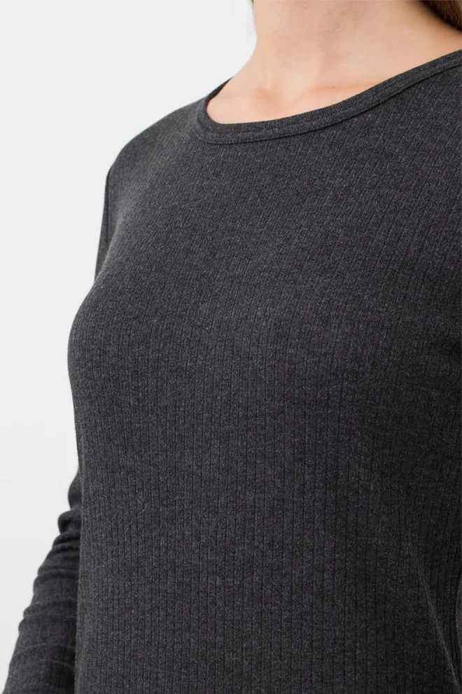 Термофутболка женская в рубчик Thermo Sport 4905/190 Giulia (dark grey)