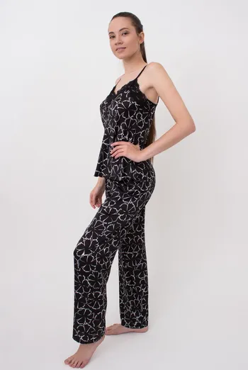 Пижама женская майка и штаны Tiziana 5003/051 Giulia (black/white clove) Пижама женская майка и штаны Tiziana 5003/051 Giulia (black/white clove)