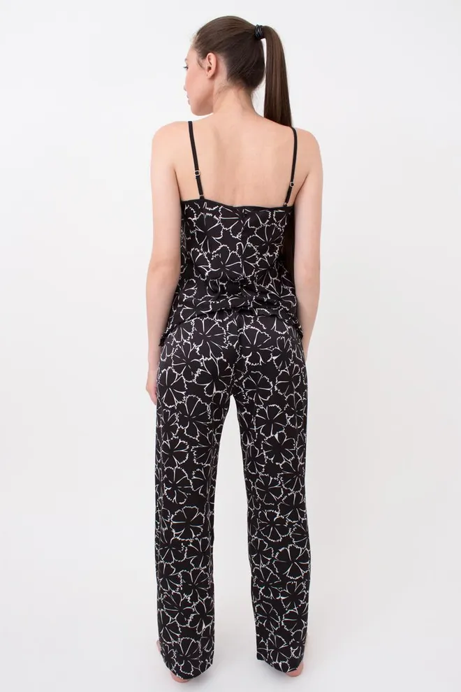 Пижама женская майка и штаны Tiziana 5003/051 Giulia (black/white clove)