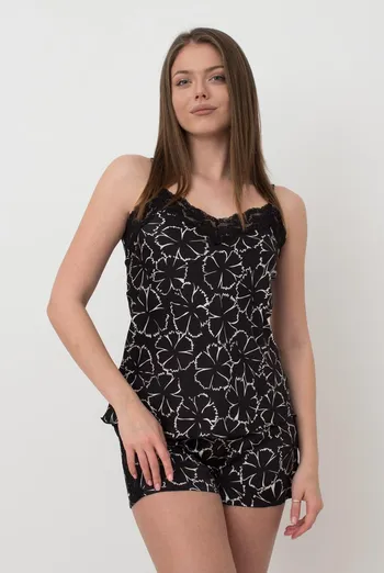 Пижама женская с шортами Tiziana 6032/051 Giulia (black/white clove) Пижама женская с шортами Tiziana 6032/051 Giulia (black/white clove)