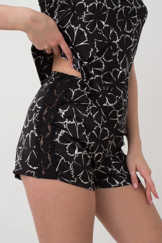 Пижама женская с шортами Tiziana 6032/051 Giulia (black/white clove)