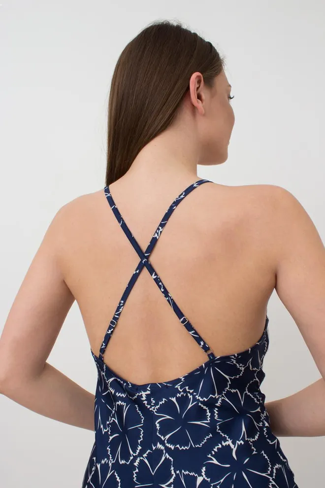 Ночная сорочка с кружевом TIZIANA 8015/051 Giulia (navy/white clove), синий