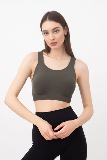 Спортивный бесшовный топ Top energy Giulia (khaki), зеленый