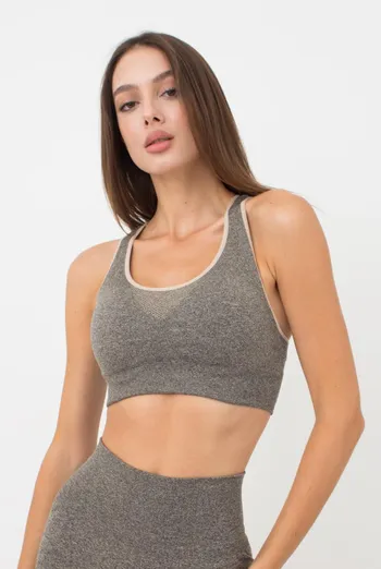 Безшовний топ на широких бретелях Top Energy Melange Giulia (naturale)