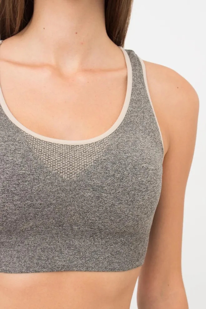 Безшовний топ на широких бретелях Top Energy Melange Giulia (naturale)