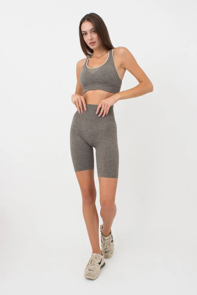 Безшовний топ на широких бретелях Top Energy Melange Giulia (naturale)