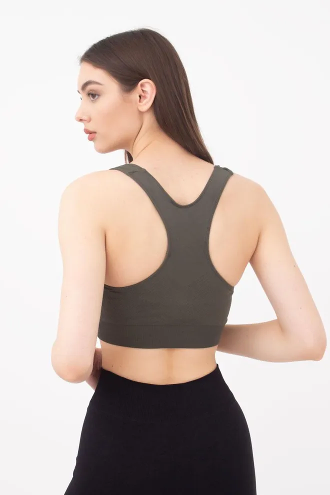 Спортивный бесшовный топ Top energy Giulia (khaki), зеленый