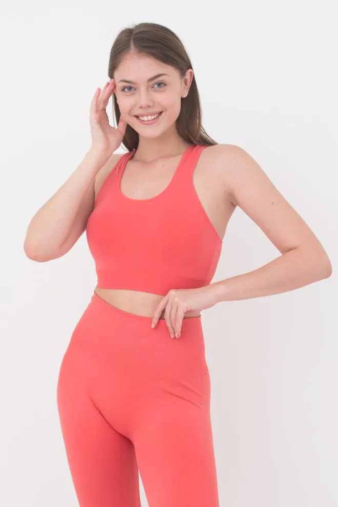 Спортивный бесшовный топ Top energy Giulia (burnt coral)