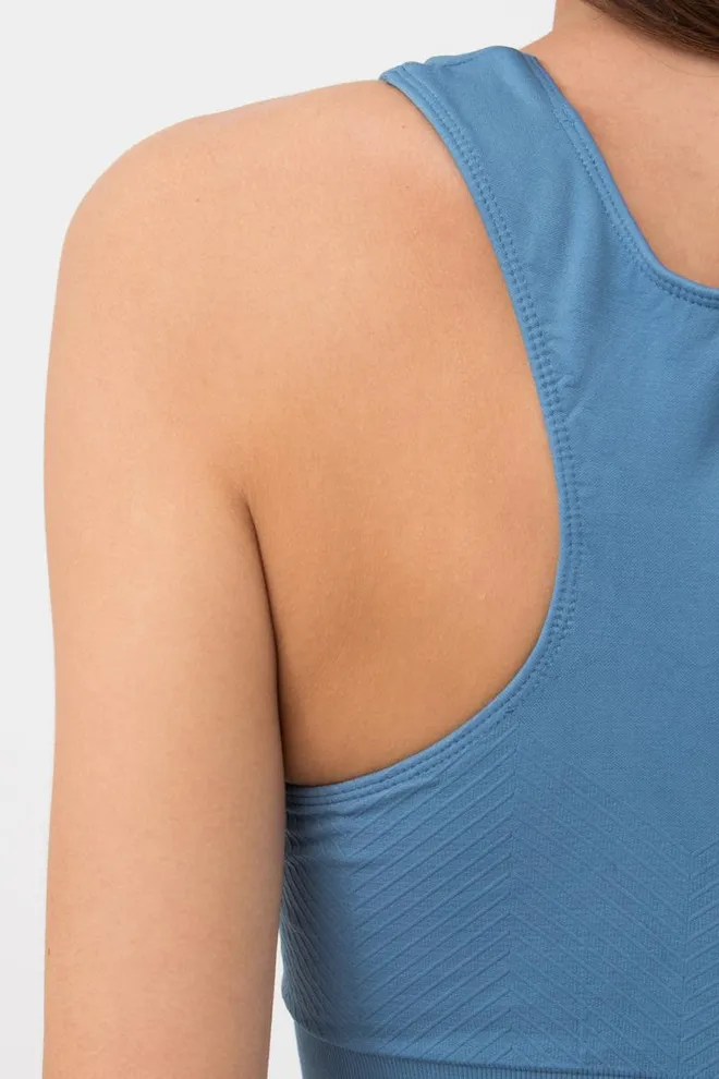 Спортивный бесшовный топ Top energy Giulia (spring lake), голубой