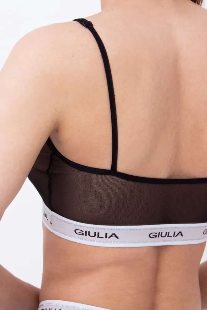 Прозрачный топ в сетку на широкой резинке Top Net 4101/40 Giulia (black)