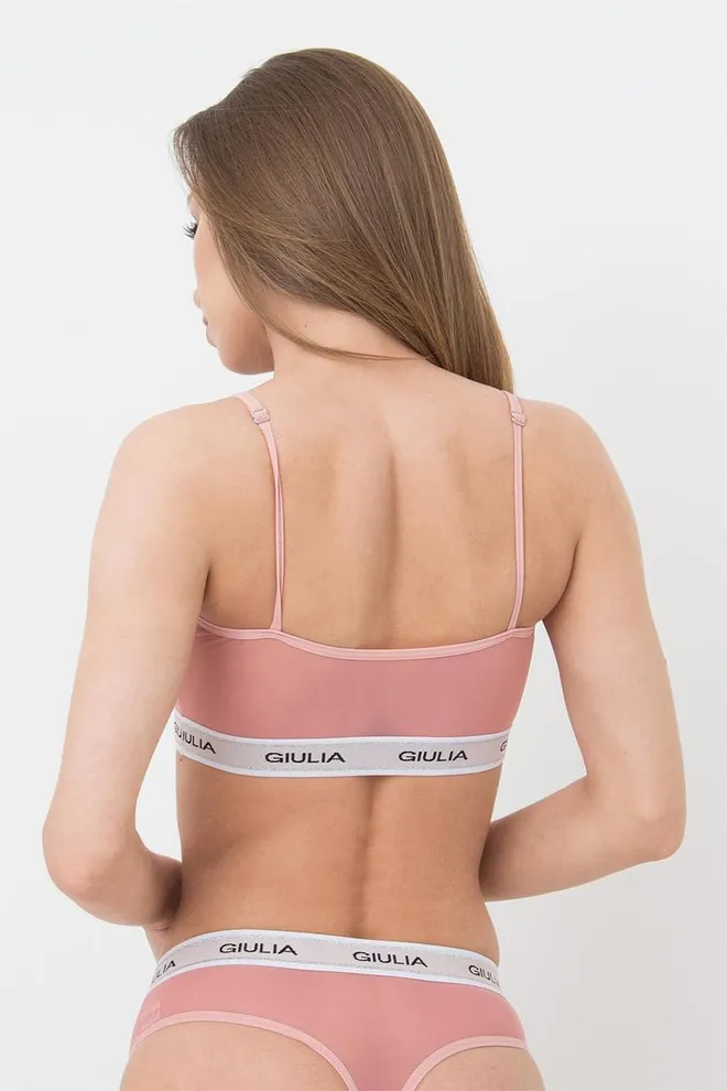 Прозрачный топ в сетку на широкой резинке Top Net 4101/40 Giulia (powder)