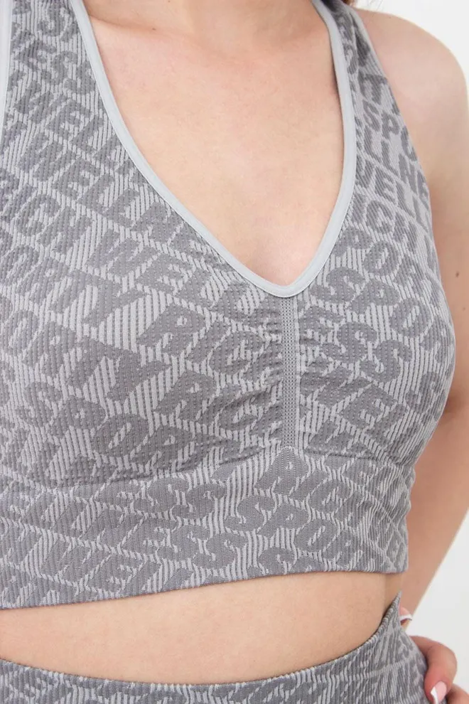 Безшовний топ в рубчик на широких бретелях Top rib wellness Giulia (без упаковки) (ultimate grey), сірий