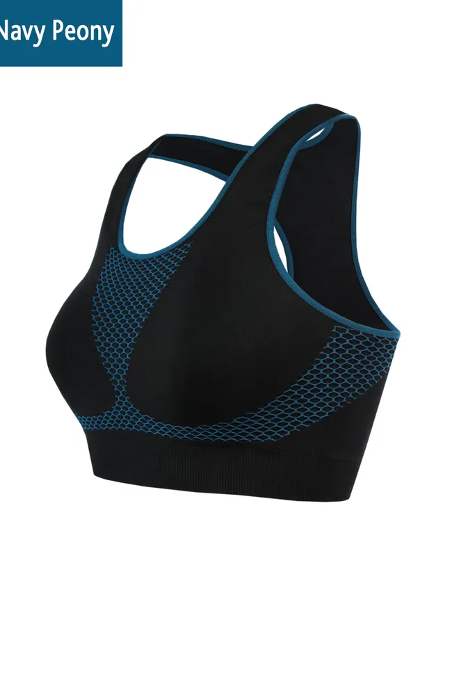 Спортивный бесшовный топ Top sport cell Giulia (navy peony)