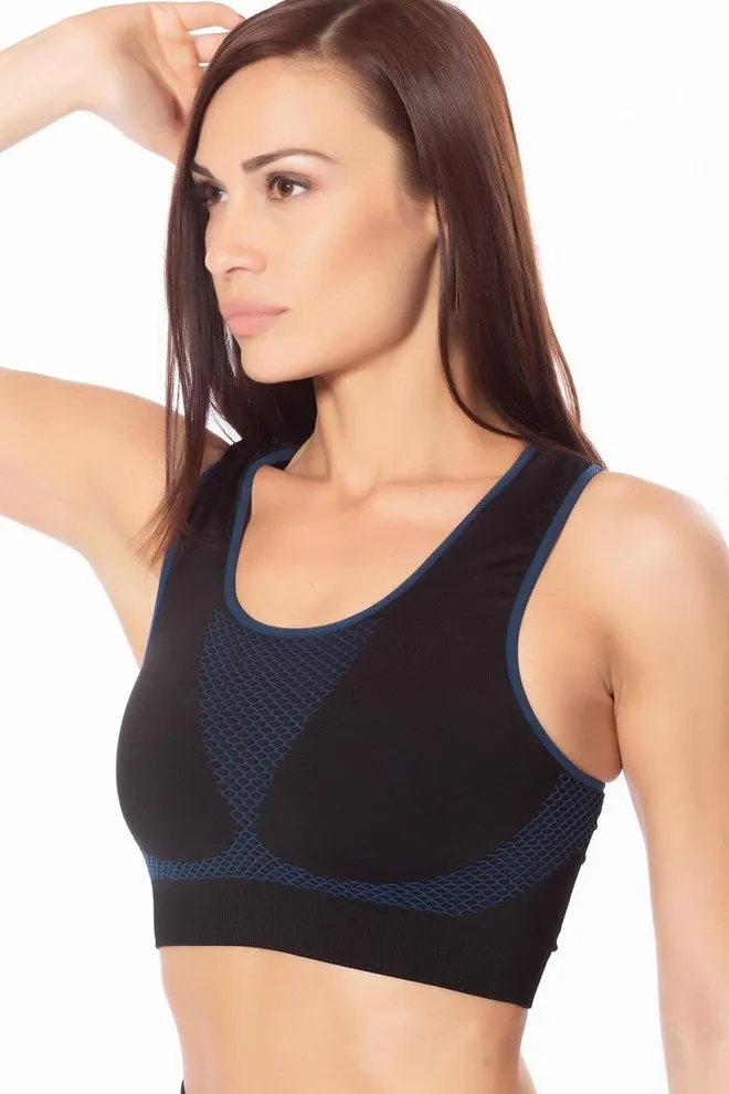 Спортивный бесшовный топ Top sport cell Giulia (navy peony)