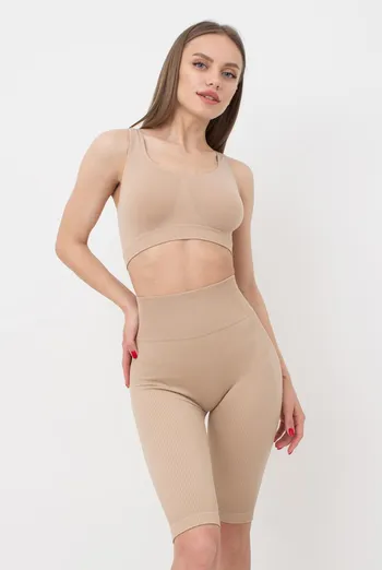 Велосипедки женские в рубчик Tracks rib Giulia (naturale), бежевый