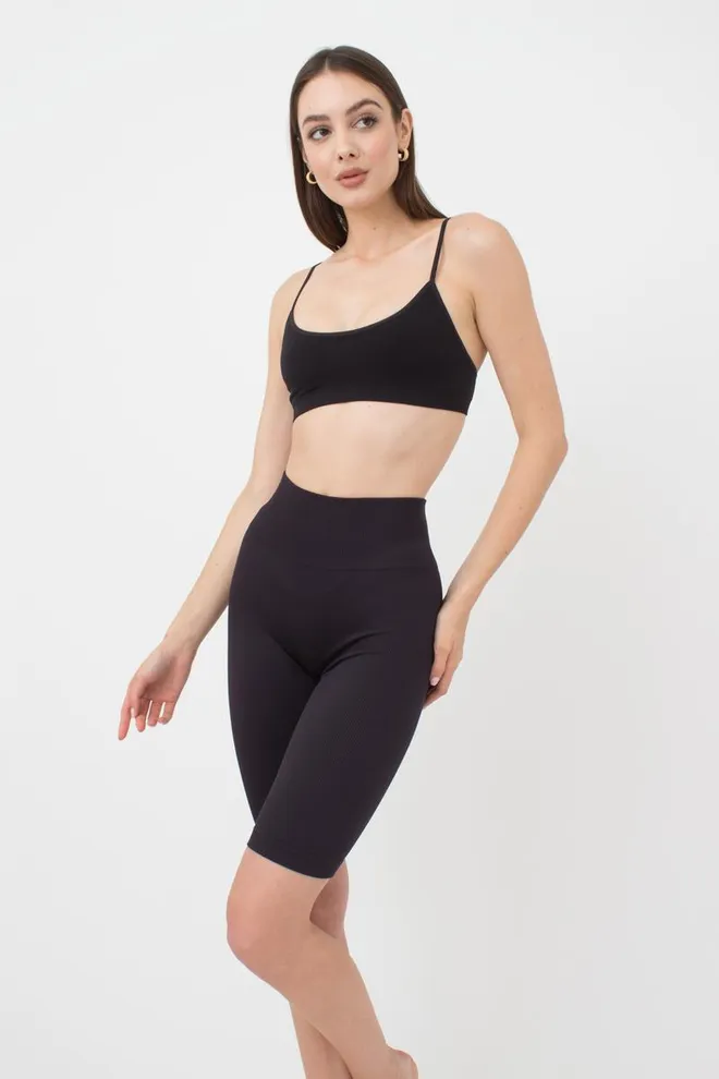 Велосипедки женские в рубчик TRACKS RIB Giulia (black), черный