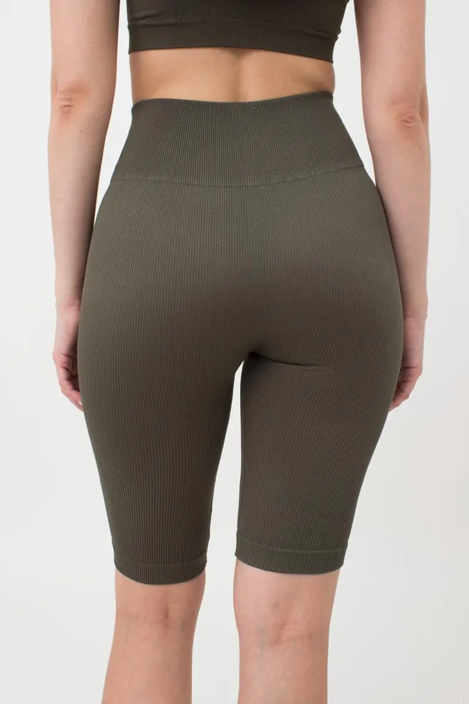 Велосипедки жіночі в рубчик TRACKS RIB Giulia (khaki), зелений