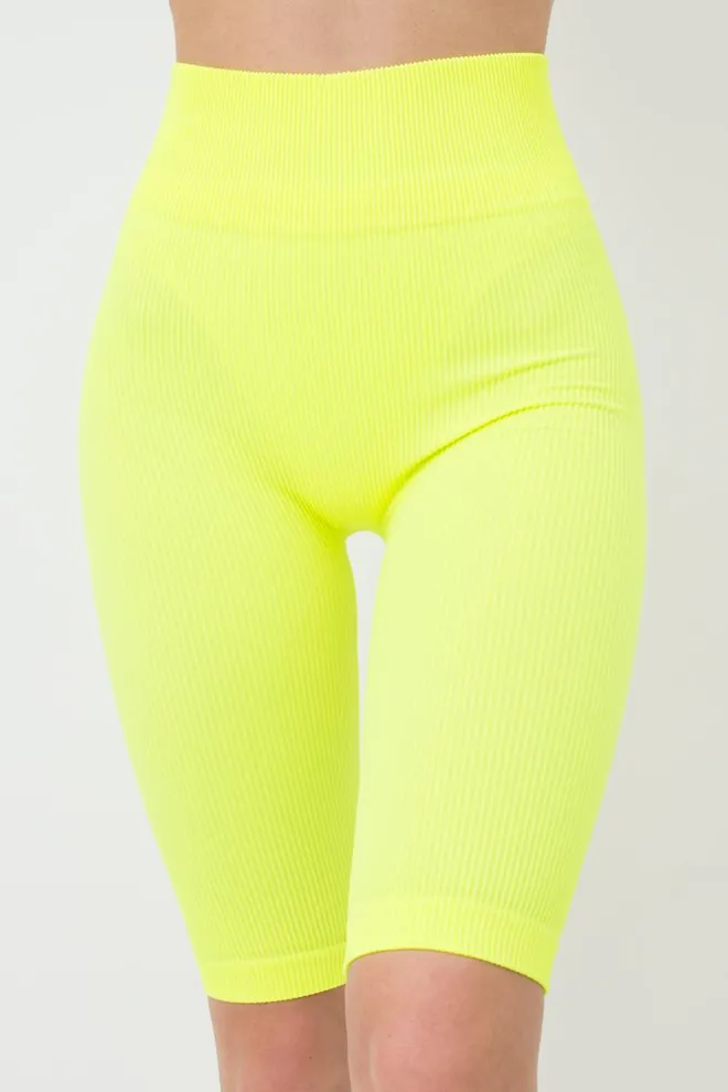 Велосипедки жіночі в рубчик TRACKS RIB Giulia (yellow neon), жовтий