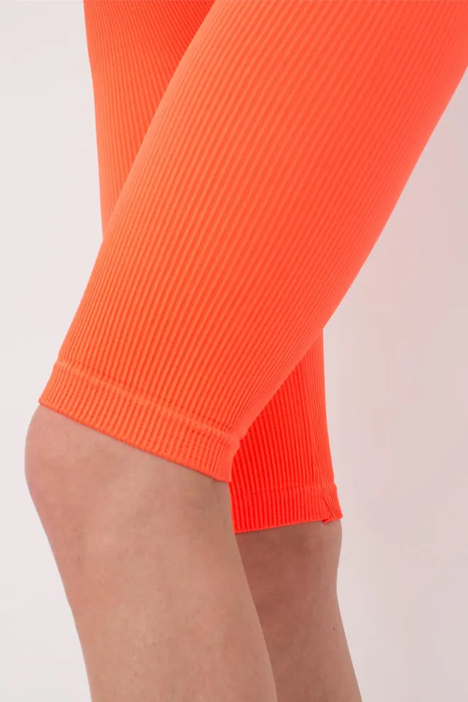 Велосипедки женские в рубчик Tracks rib Giulia (orange neon)