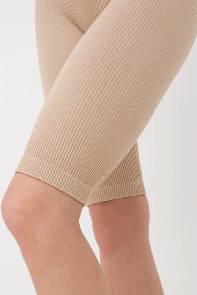 Велосипедки женские в рубчик Tracks rib Giulia (naturale), бежевый