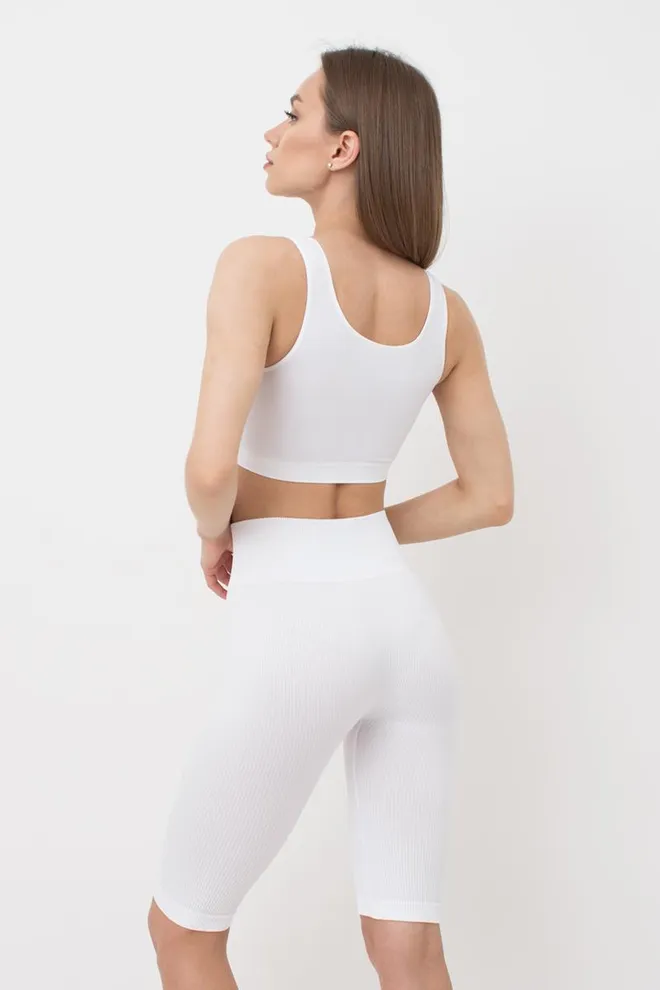 Велосипедки женские в рубчик Tracks rib Giulia (white), белый