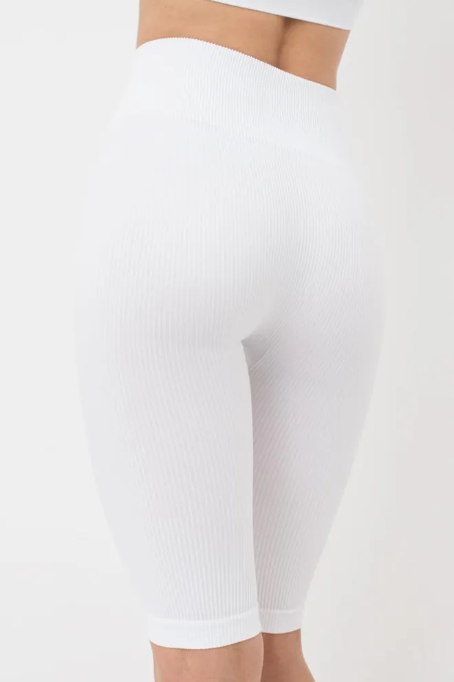 Велосипедки женские в рубчик Tracks rib Giulia (white), белый