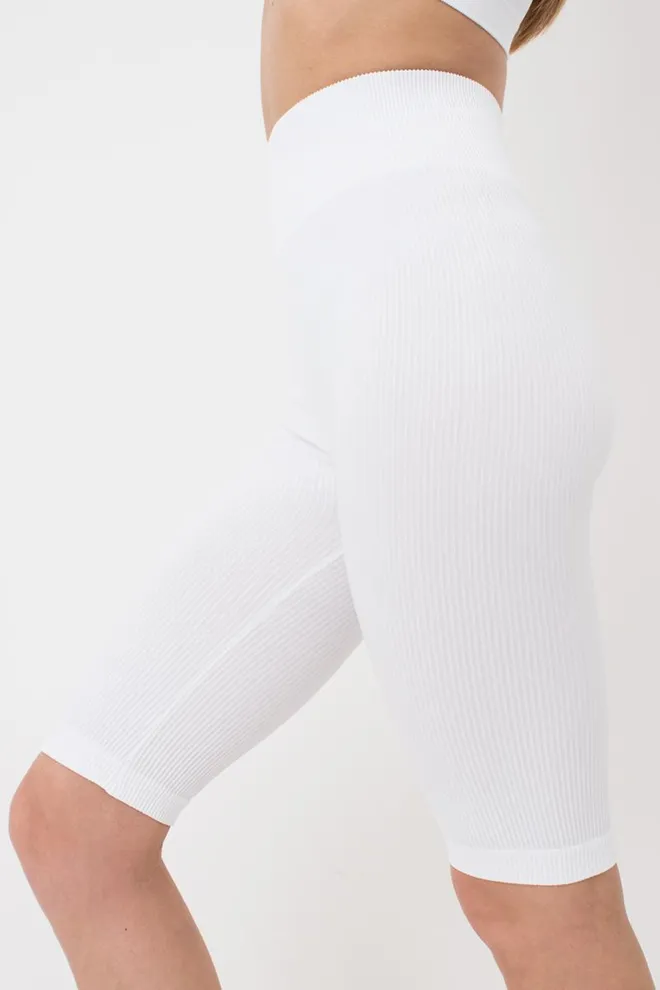 Велосипедки женские в рубчик Tracks rib Giulia (white), белый