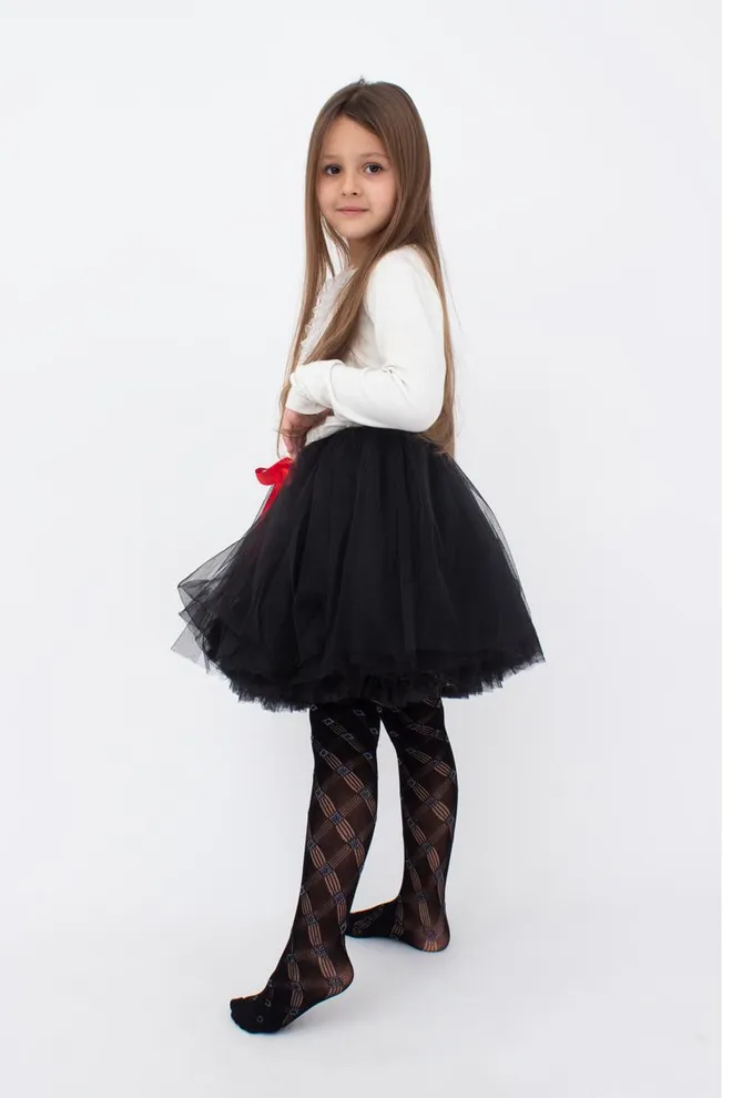 Детские колготки с узором Traisy 80 den model 3 Giulia (nero), черный