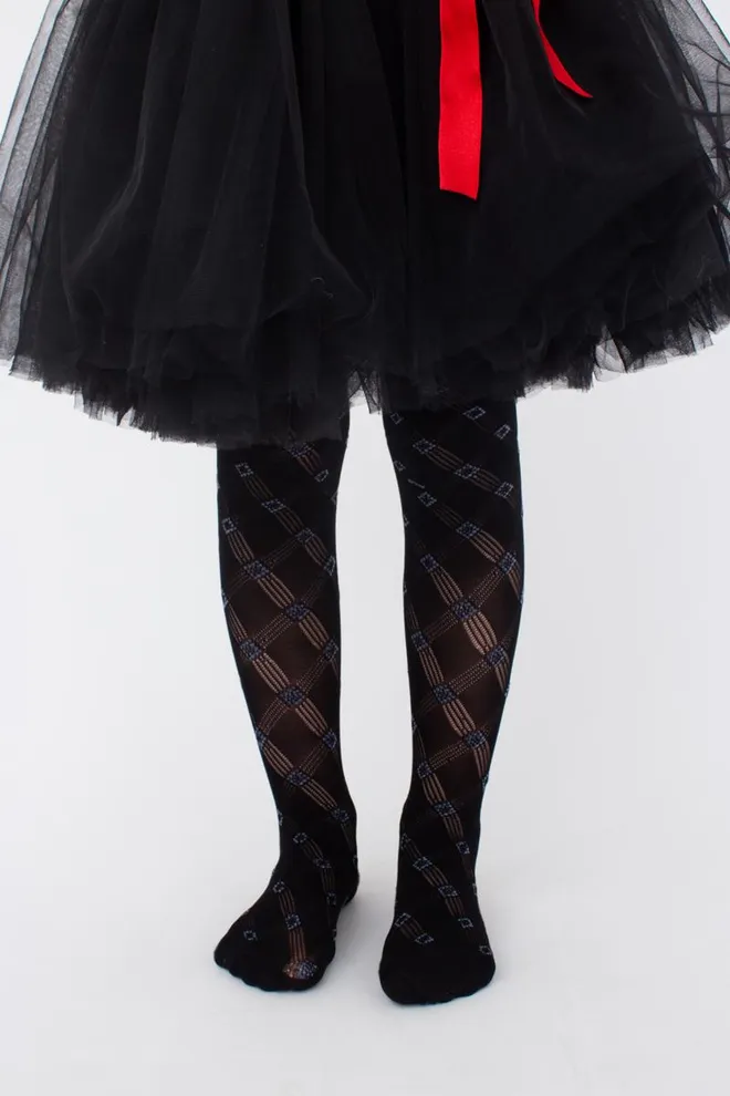 Детские колготки с узором Traisy 80 den model 3 Giulia (nero), черный