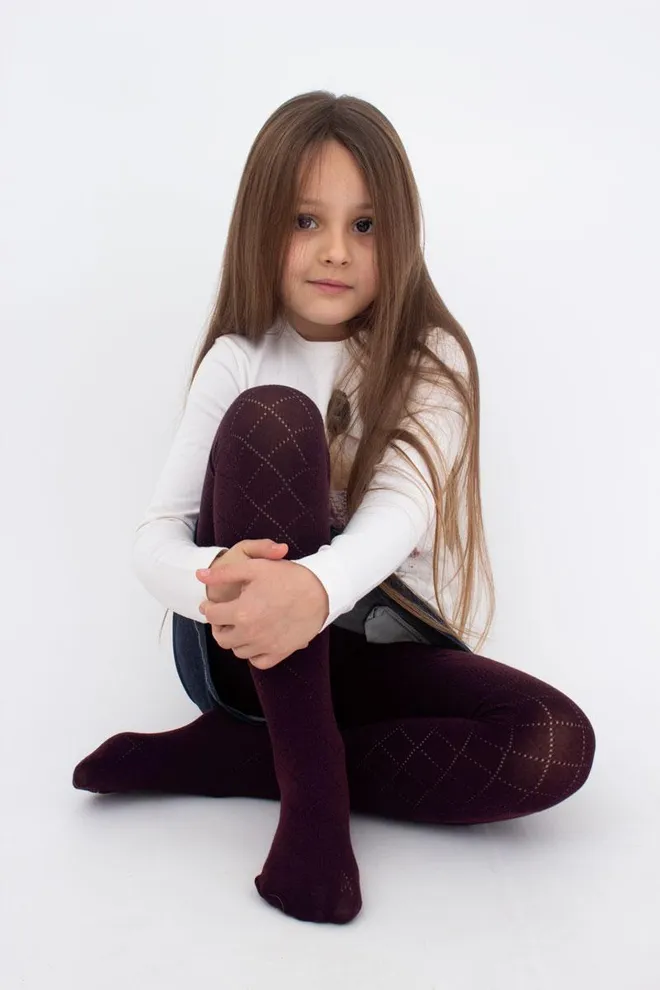 Детские колготки с ажурным рисунком Trixie model 1 Giulia (marsala)