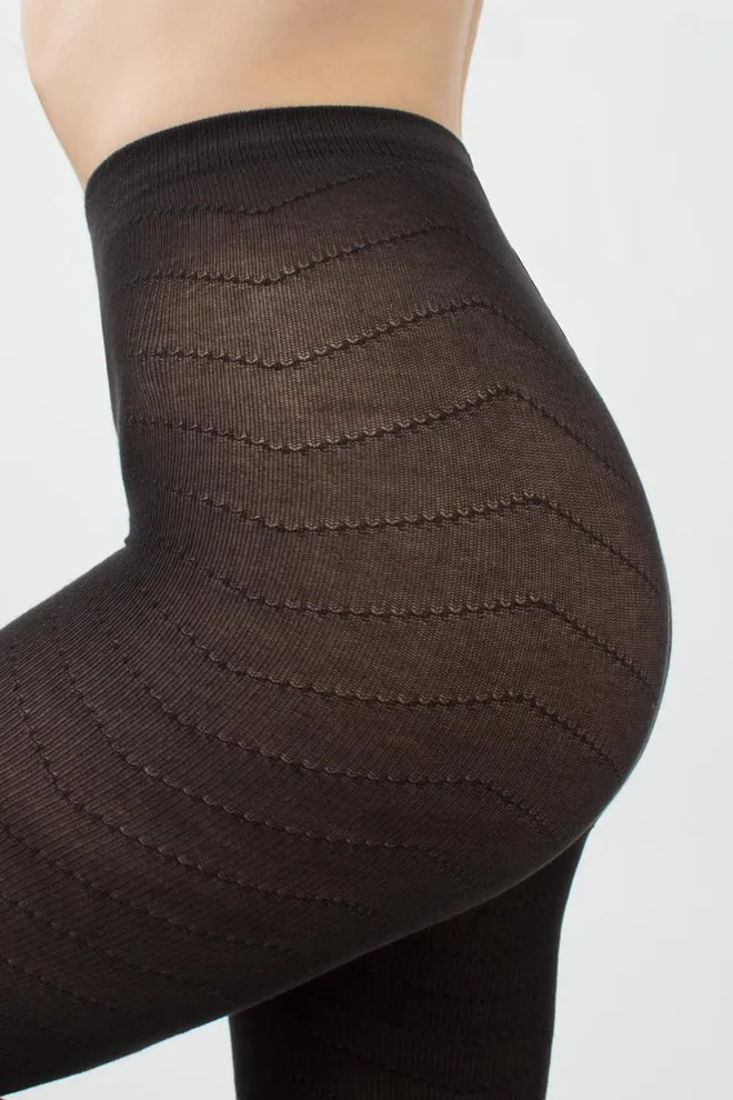 Колготки теплые с узором Twill 180 den model 1 Giulia (black)
