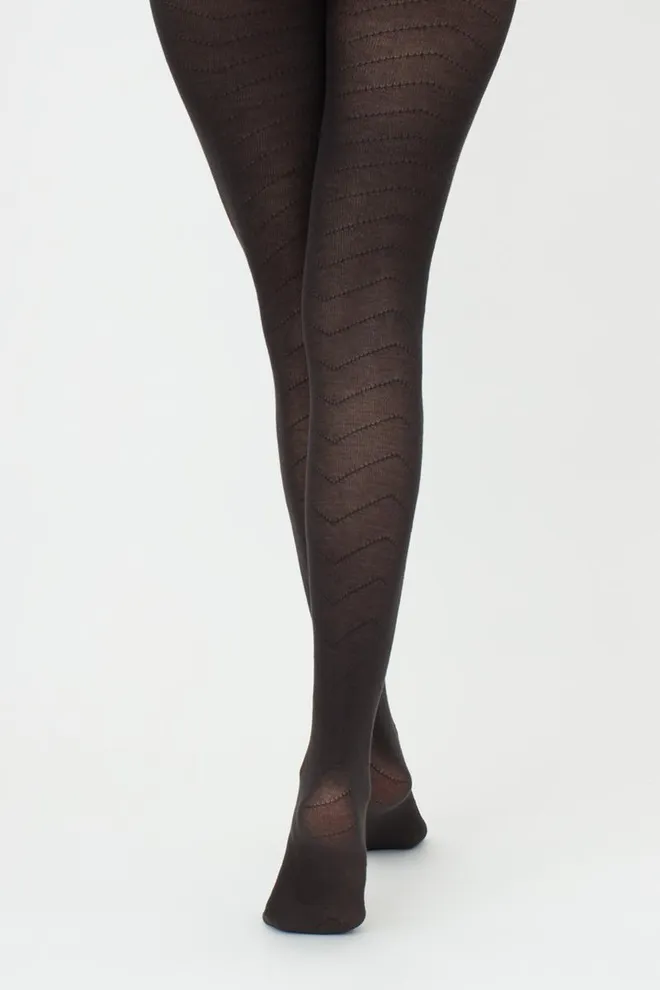 Колготки теплі з візерунком Twill 180 den model 1 Giulia (pirate black)