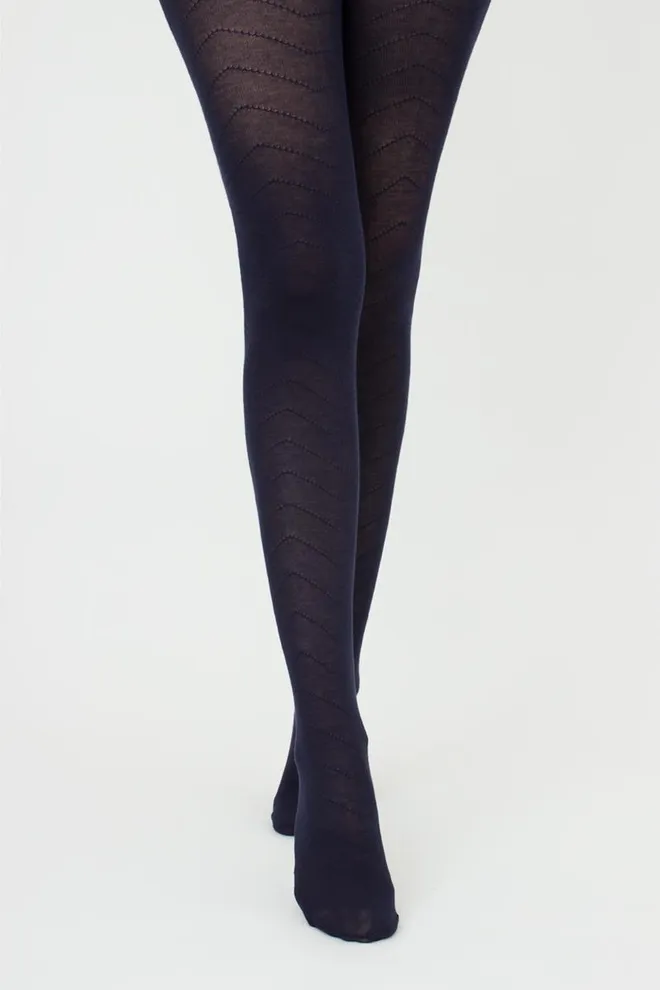 Колготки теплые с узором Twill 180 den model 1 Giulia (navy blazer)