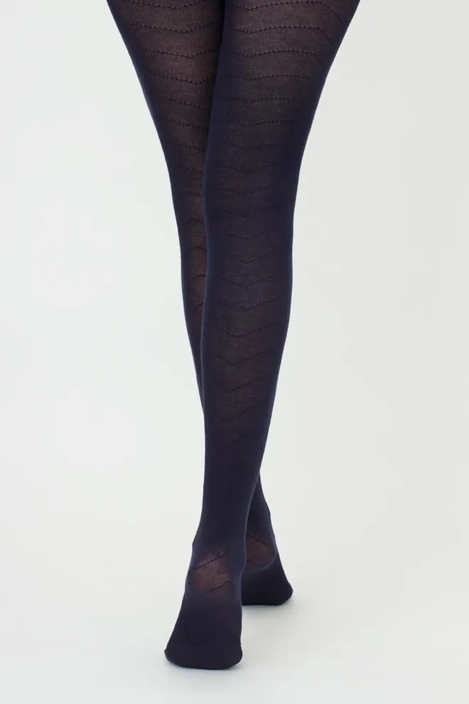 Колготки теплые с узором Twill 180 den model 1 Giulia (navy blazer)