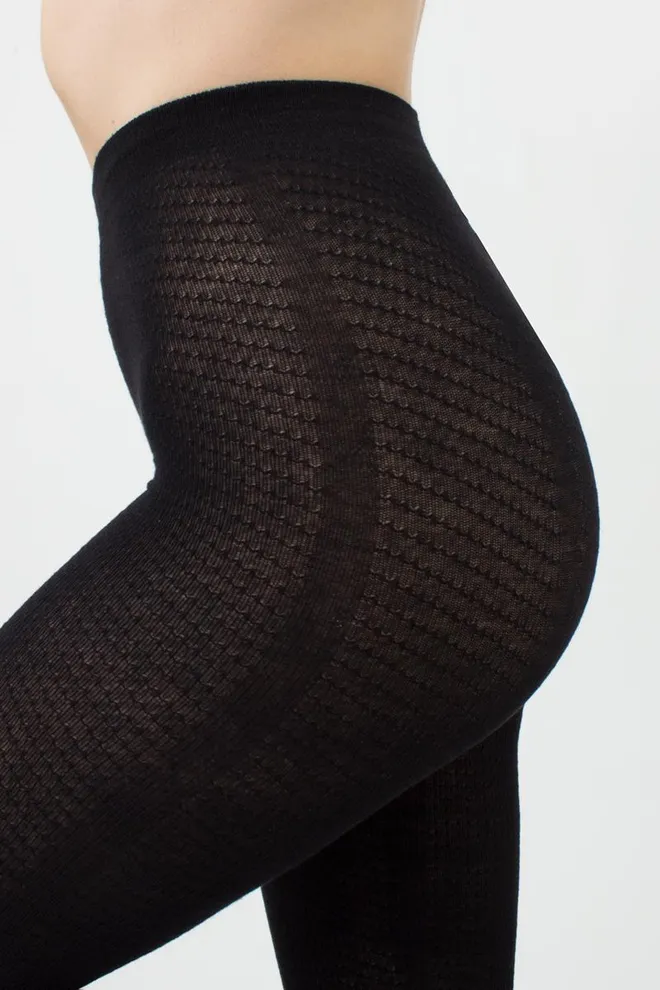 Колготки теплі з візерунком Twill 180 den model 2 Giulia (black)