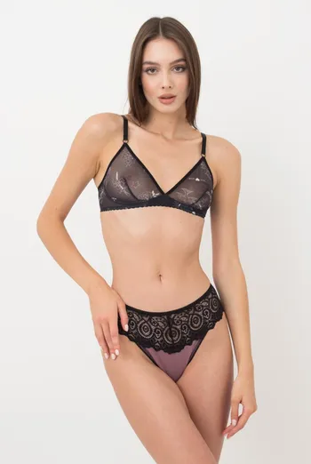 Бюстгальтер Tatoo 1605/04 Giulia (black tattoo), черный