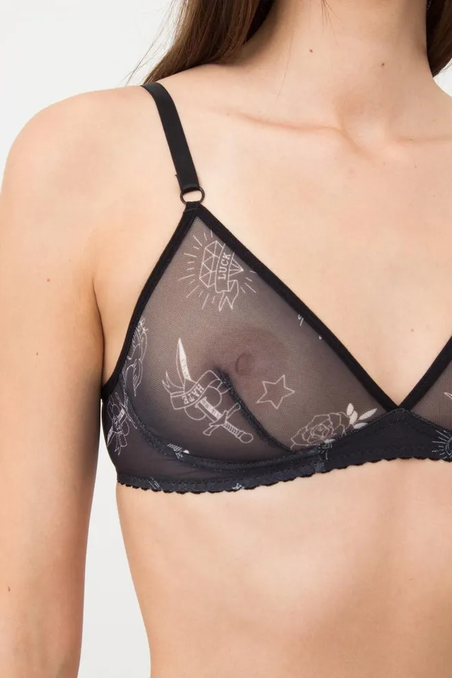 Бюстгальтер Tatoo 1605/04 Giulia (black tattoo), черный