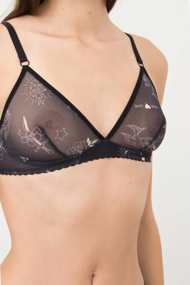 Бюстгальтер Tatoo 1605/04 Giulia (black tattoo), черный