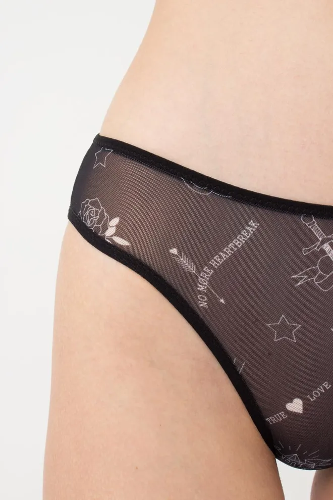 Женские трусики слип Tatoo 2301/04 Giulia (black tattoo)