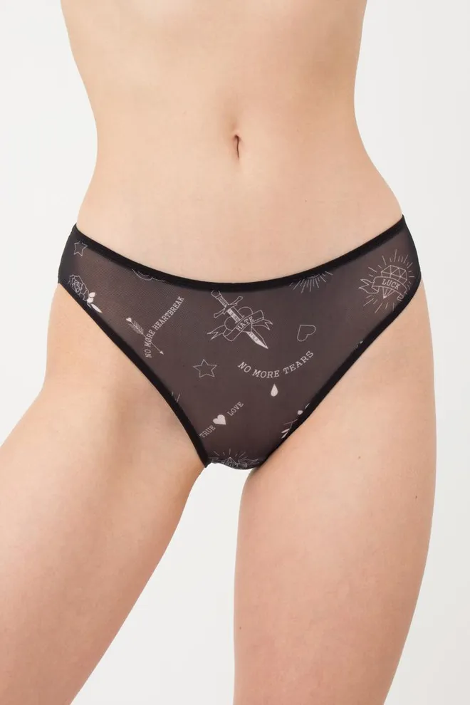 Женские трусики слип Tatoo 2301/04 Giulia (black tattoo)